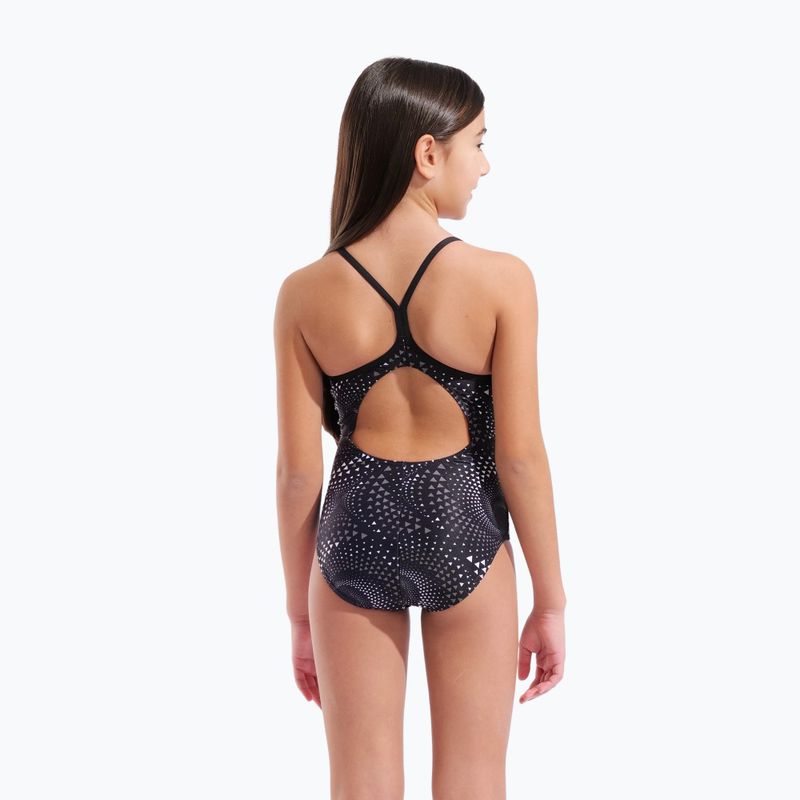 Children's one-piece swimsuit arena Fireflow Lightdrop Back black/team black 7