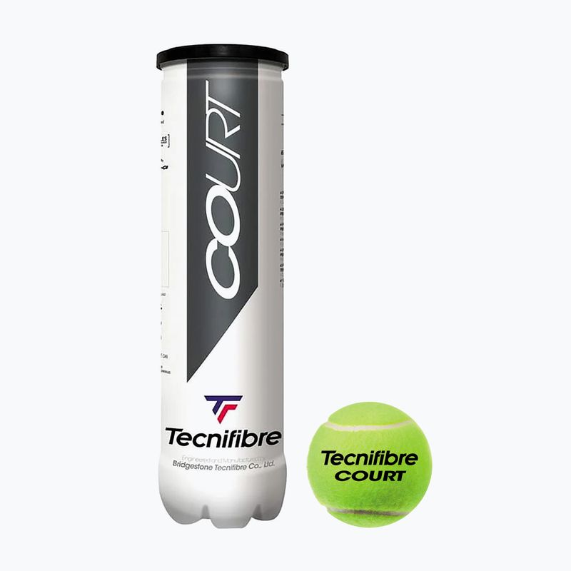 Tecnifibre Court tennis balls 4 x 36 cans yellow 60COUR364N