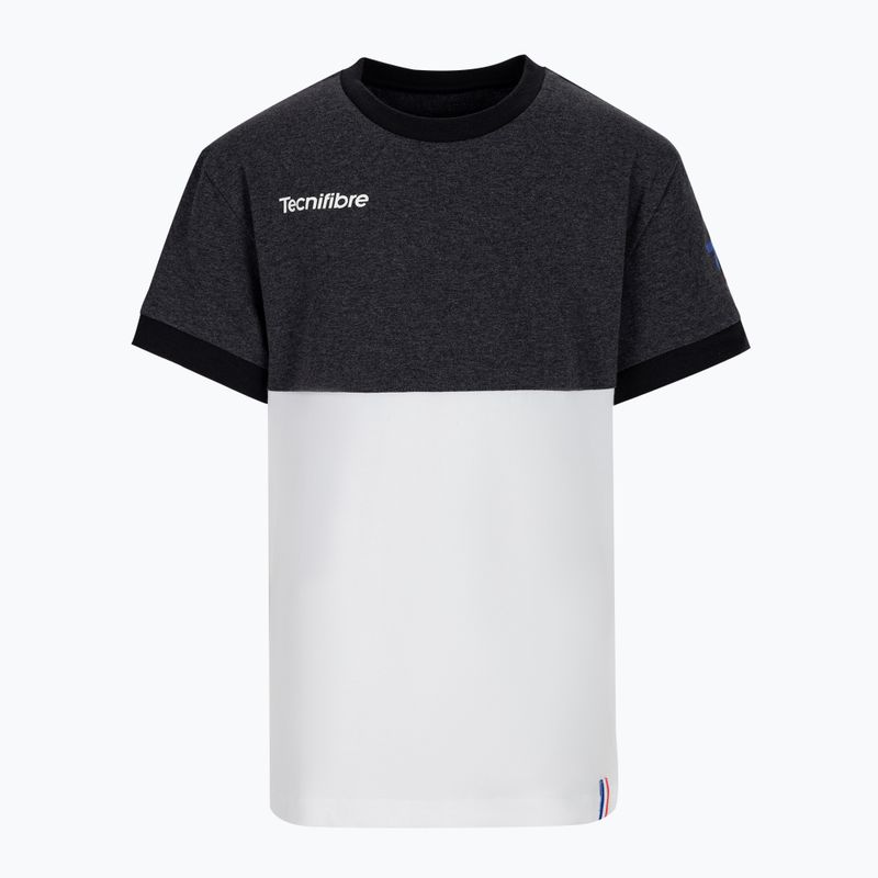 Tecnifibre Stretch white and black children's tennis shirt 22F1ST F1