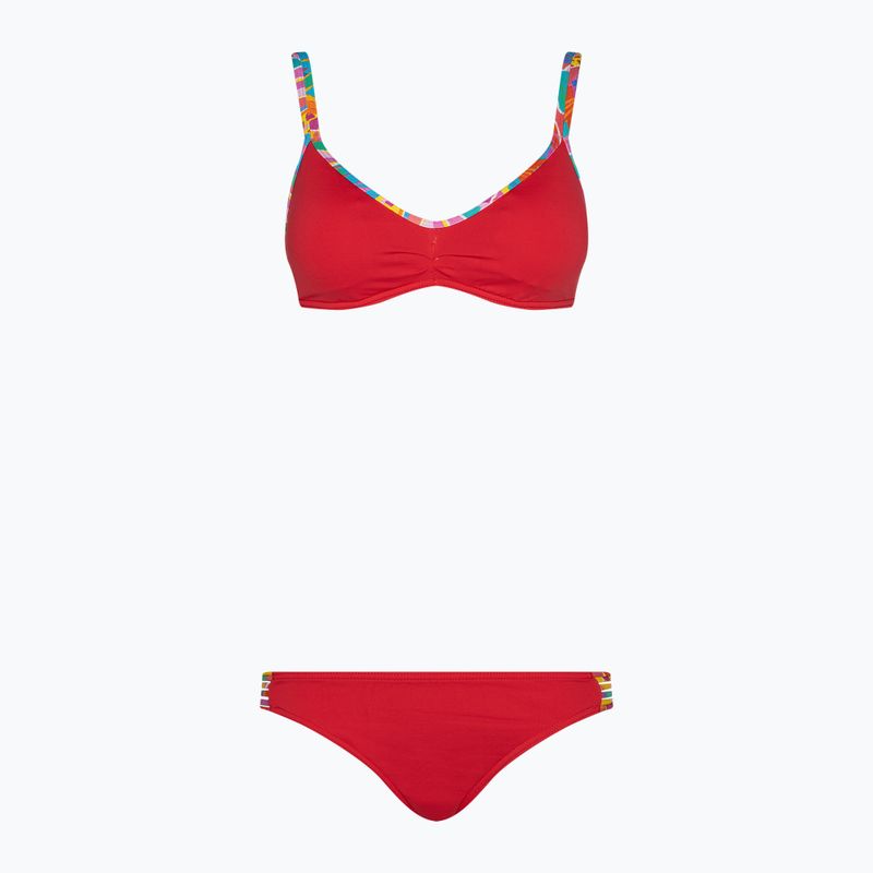 Women's two-piece swimsuit Banana Moon Tyezumma Watercolor rouge