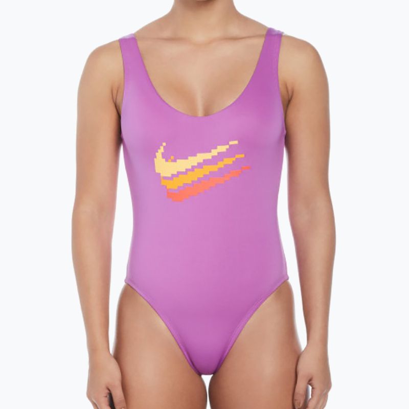 Women's one-piece swimsuit Nike Multi Logo U-Back fuchsia dream 4