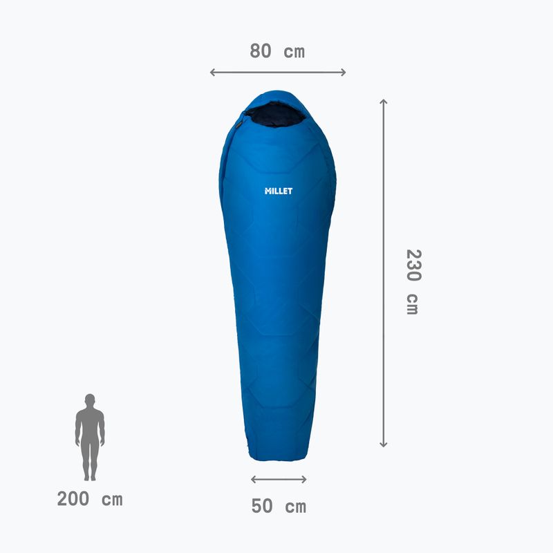 Millet Baikal 750 Long sleeping bag right sky diver 4