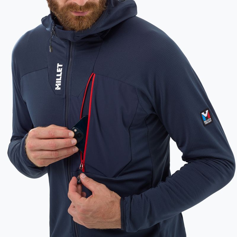 Men's fleece sweatshirt Millet Trilogy Icon Lightgrid Hoodie saphir 4
