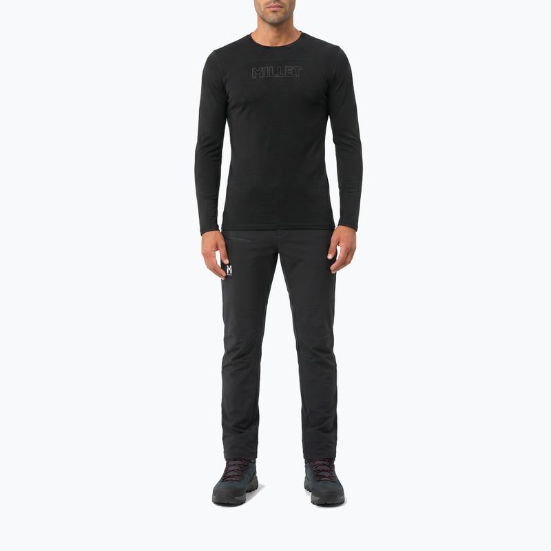 Men's long-sleeve trekking shirt Millet Ubic Wool LS Pullover black 2