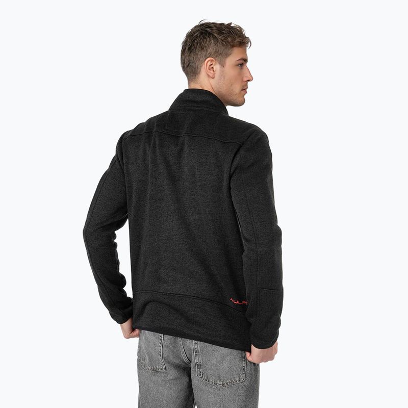Men's fleece sweatshirt Aulp Navoy Melanged Knit black 2