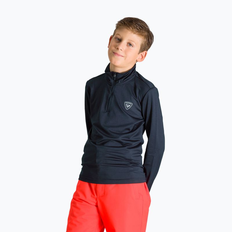 Rossignol Boy 1/2 Zip Warm Stretch children's ski sweatshirt black