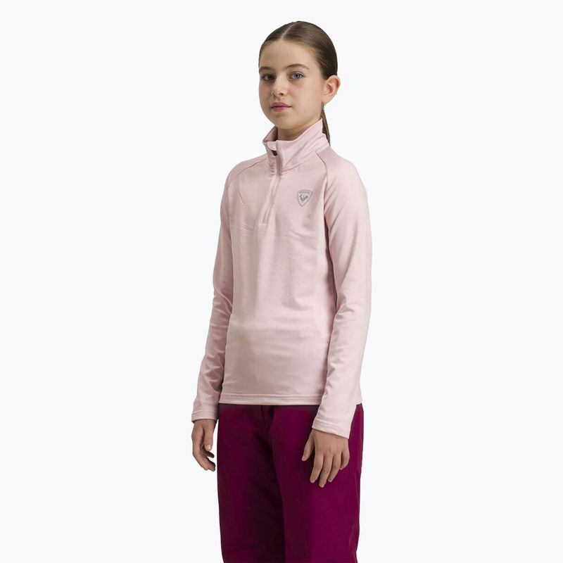 Rossignol Girl Warm Stretch powder pink children's ski sweatshirt 4