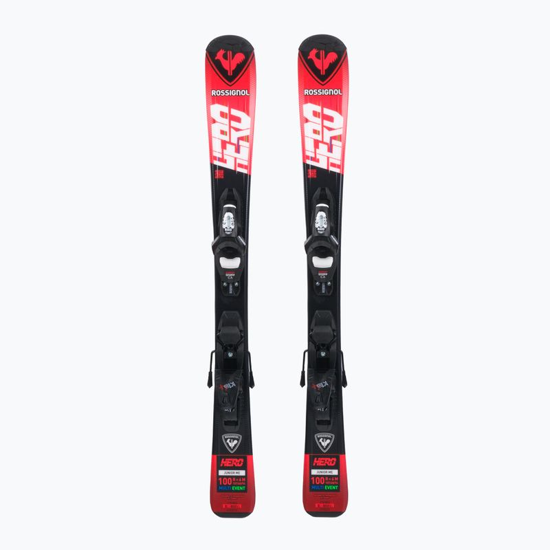 Children's downhill skis Rossignol Hero 100-140 + Kid4 red
