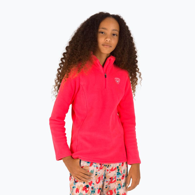 Children's ski sweatshirt Rossignol 1/2 Zip Fleece pink