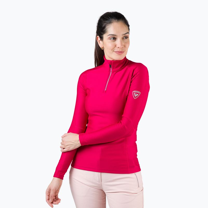 Ladies' thermal sweatshirt Rossignol Classique 1/2 Zip red