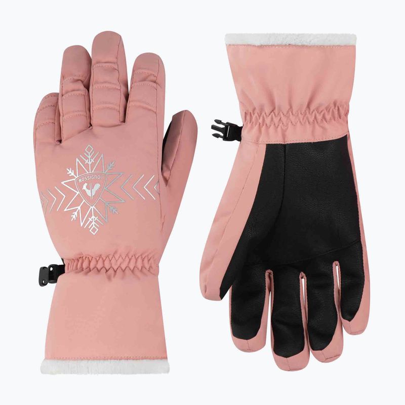 Rossignol women's ski gloves Perfy G cooper pink 5