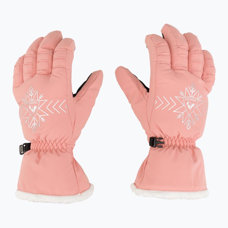 Rossignol women's ski gloves Perfy G cooper pink 3