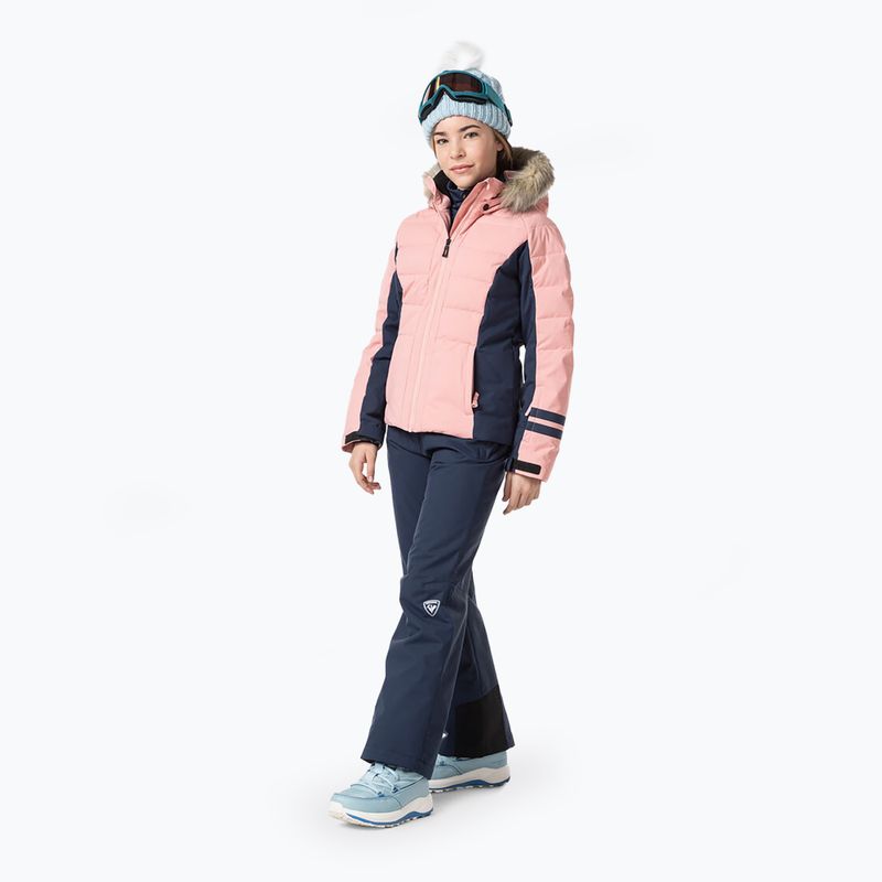 Rossignol Girl Polydown cooper pink children's ski jacket 4