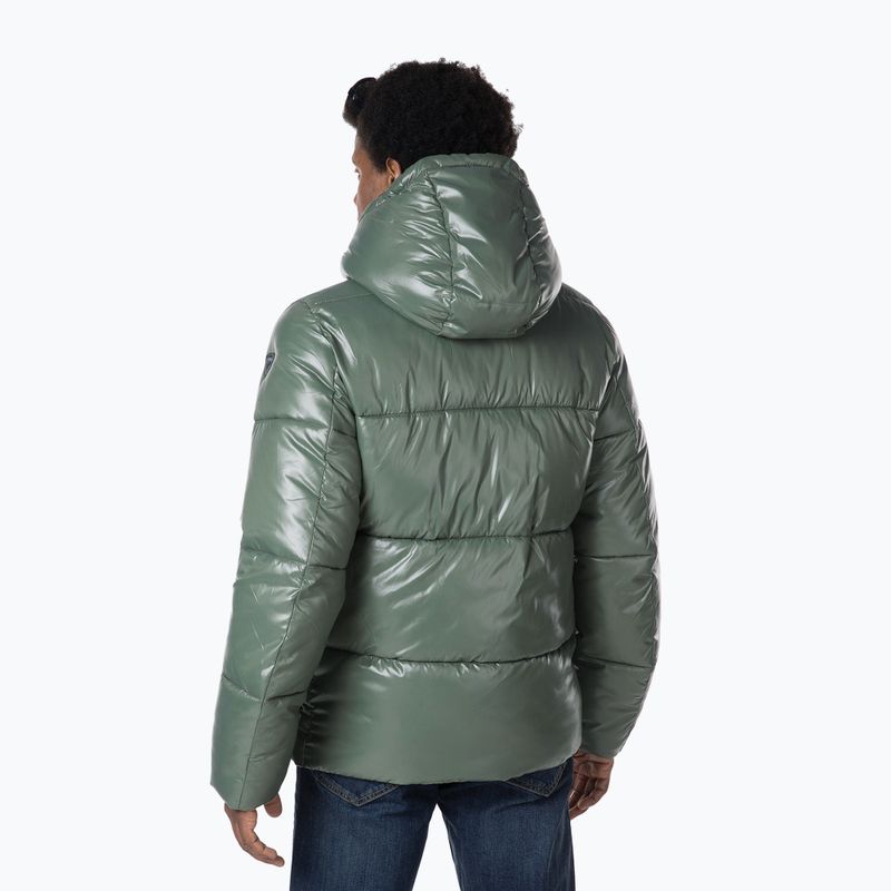 Men's Rossignol Shiny Hoodie Parka down jacket ebony green 2