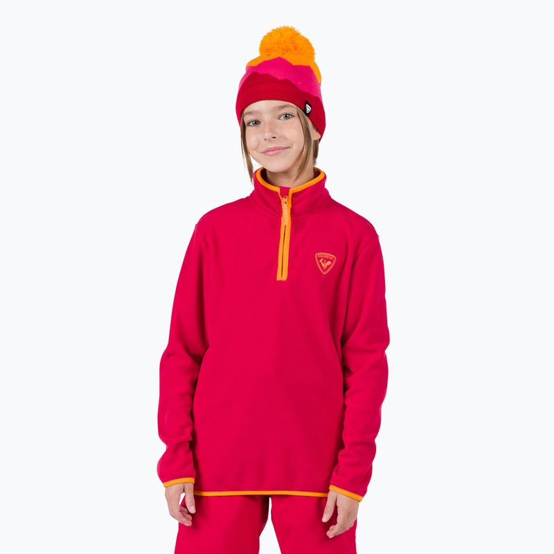 Children's Rossignol Jr Strawpile Fleece Fz ruby red sweatshirt