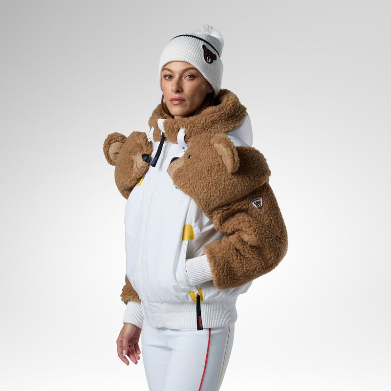 Women's ski jacket Rossignol JCC Teddy Hoodie white 4