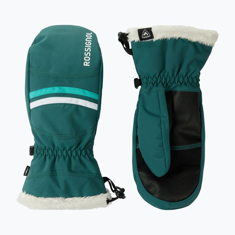 Women's ski gloves Rossignol Piste Mittens R-Shell Dry transformative teal 2