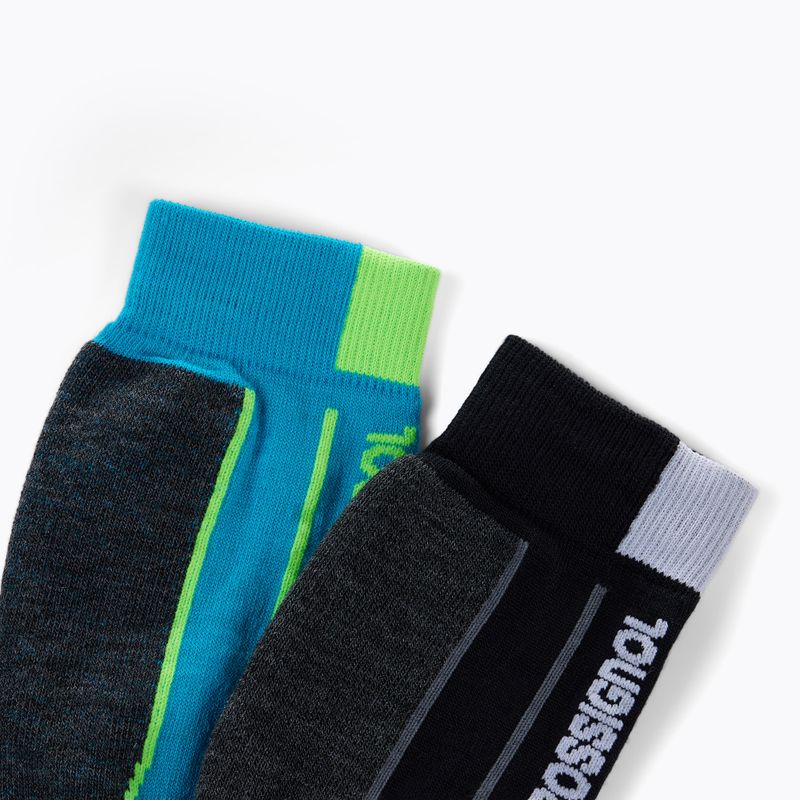 Children's ski socks Rossignol Essential 2 pack black 2