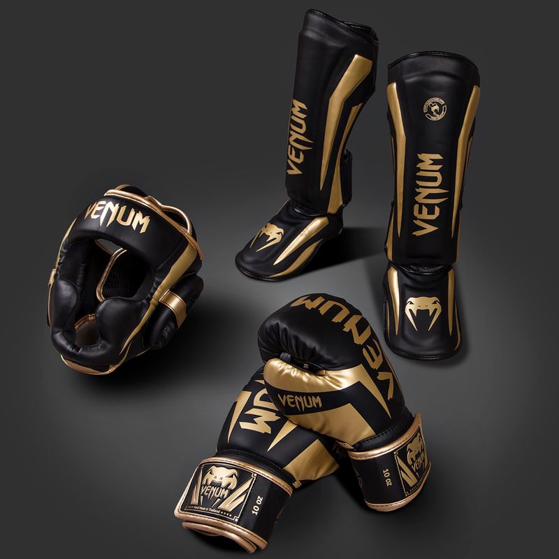 Venum Elite men's boxing gloves black and gold VENUM-1392 8