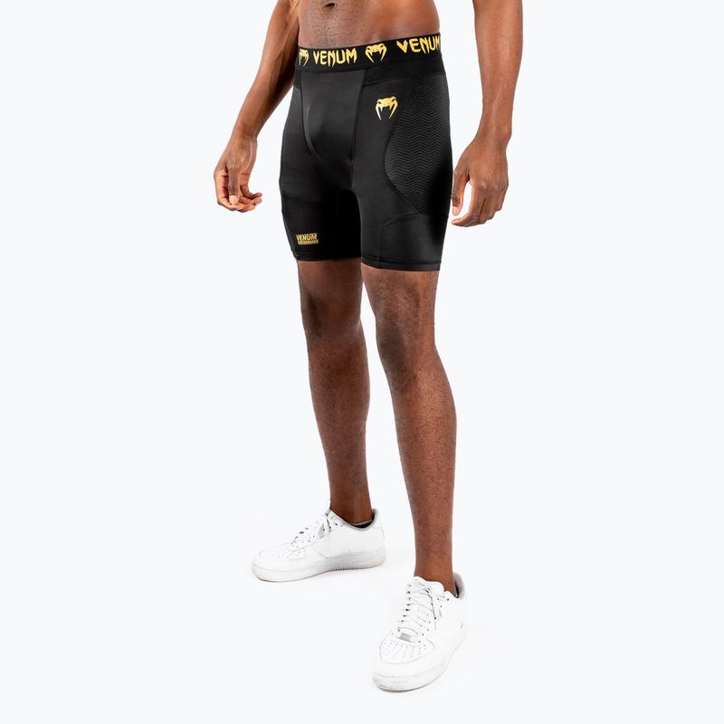 Men's training shorts Venum G-Fit Compression black/gold 3