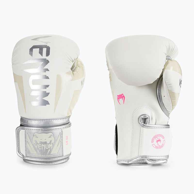 Venum Elite men's boxing gloves white and silver 1392-574 3