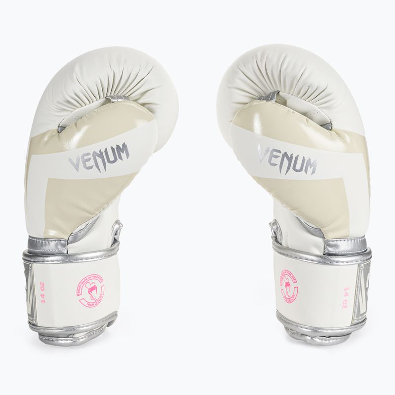 Venum Elite men's boxing gloves white and silver 1392-574 4