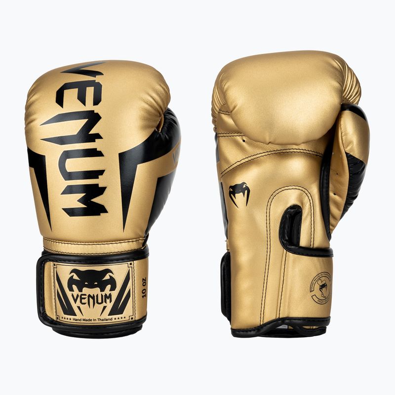 Venum Elite men's boxing gloves gold and black 1392-449