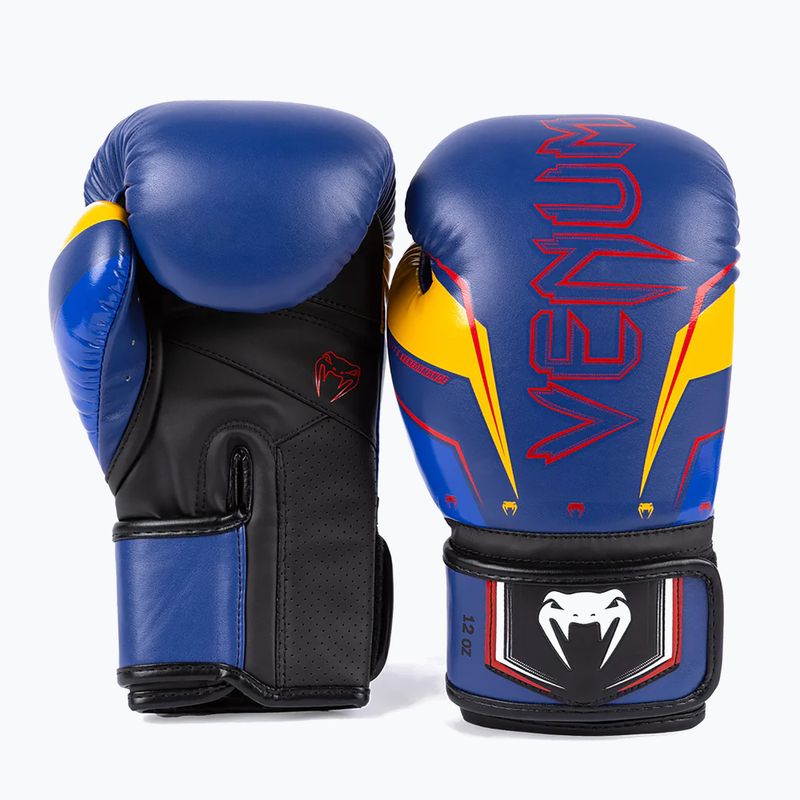 Venum Elite Evo blue/yellow men's boxing gloves