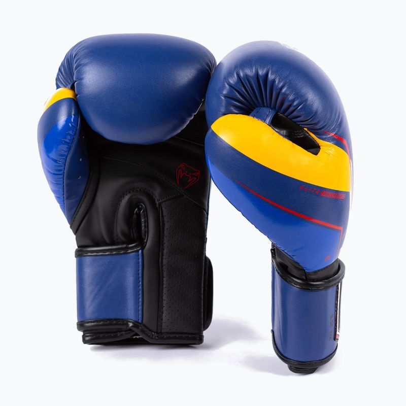 Venum Elite Evo blue/yellow men's boxing gloves 2