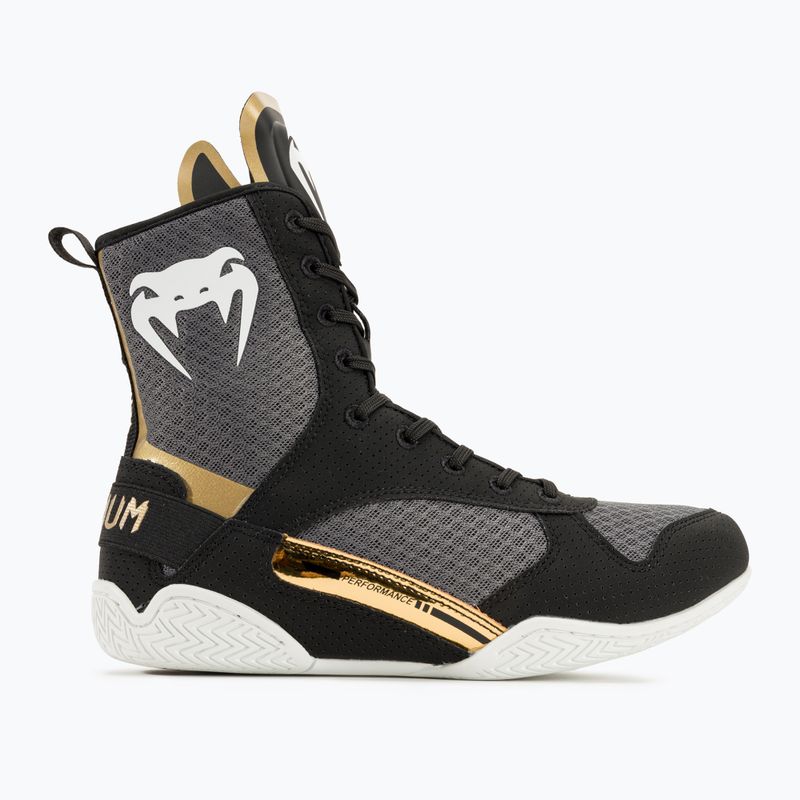 Venum Elite Boxing shoes black/white/gold 2