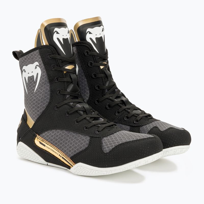 Venum Elite Boxing shoes black/white/gold 4