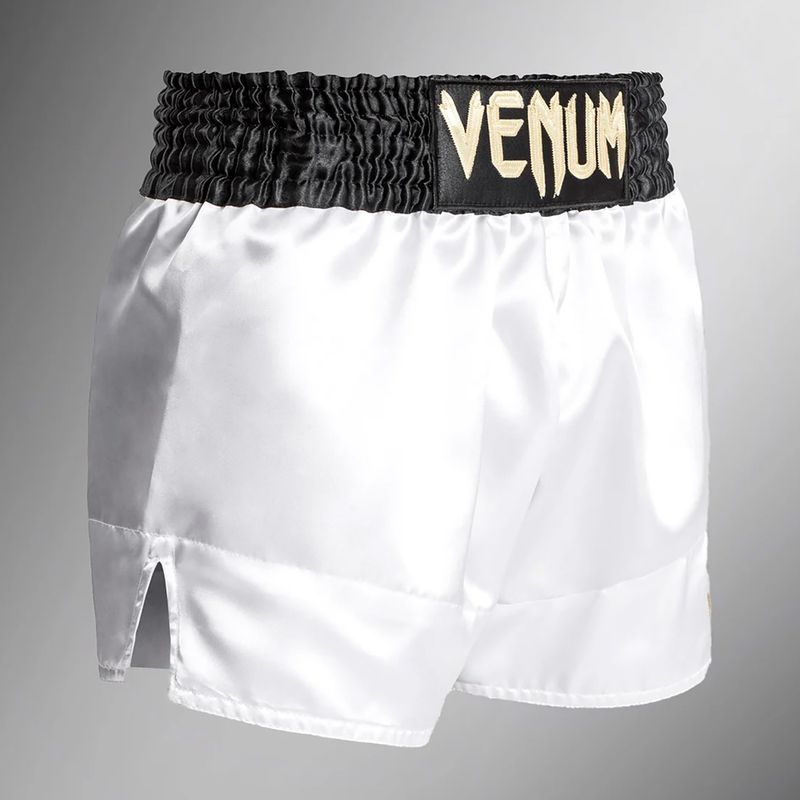 Men's training shorts Venum Classic Muay Thai white/gold/black 2