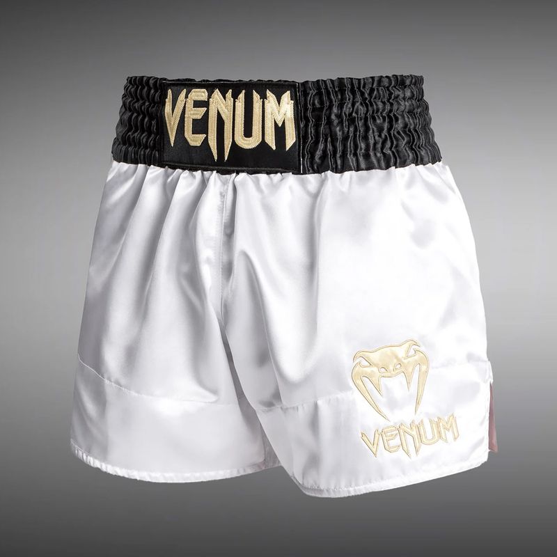Men's training shorts Venum Classic Muay Thai white/gold/black 3