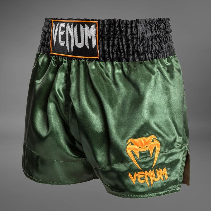 Venum Classic Muay Thai Menʼs Training Shorts green/gold/black 3