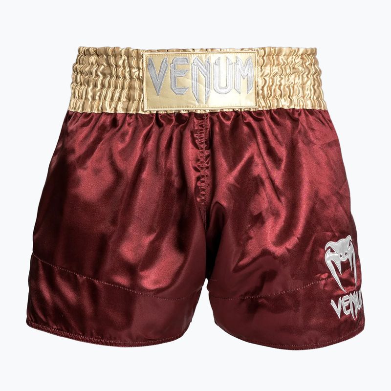 Menʼs training shorts Venum Classic Muay Thai burgundy/gold/white