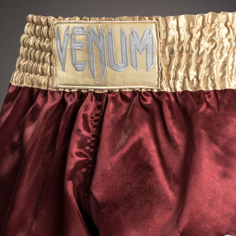 Menʼs training shorts Venum Classic Muay Thai burgundy/gold/white 4