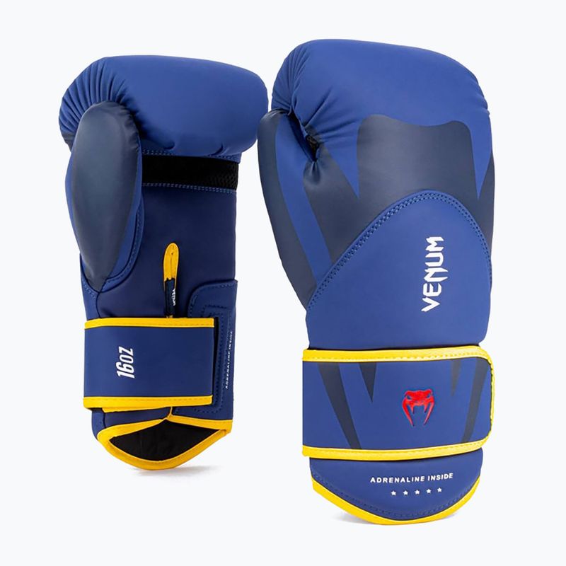 Venum Challenger 4.0 blue/yellow men's boxing gloves 2