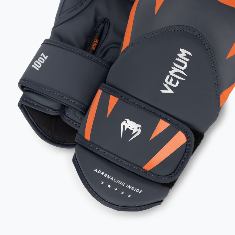 Venum Challenger 4.0 men's boxing gloves navy blue/orange 4