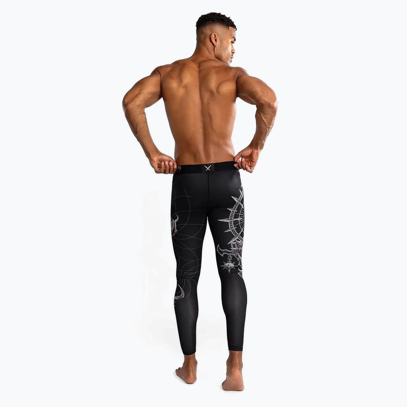 Men's training leggings Venum Gladiator 5.0 Men's Spats black/silver 3