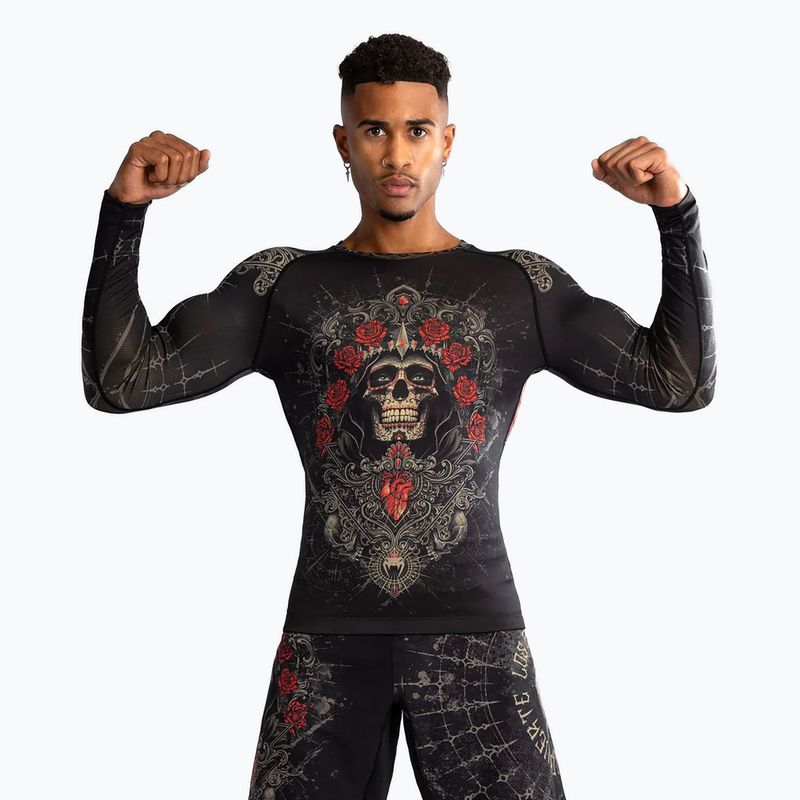 Venum Santa Muerte 5.0 Men's Long Sleeve Rashguard deep black/gold 4