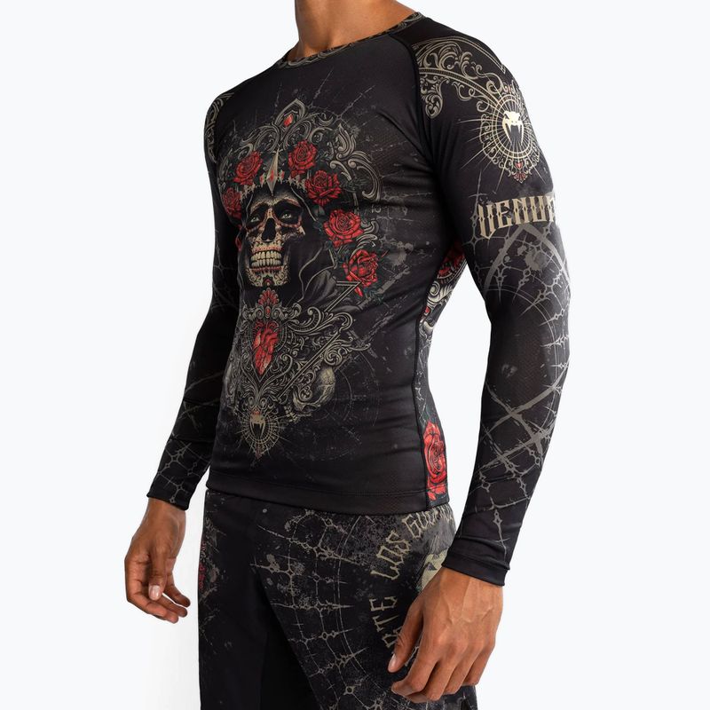 Venum Santa Muerte 5.0 Men's Long Sleeve Rashguard deep black/gold 5