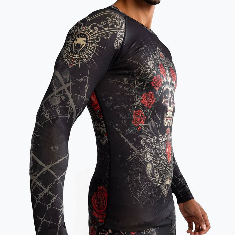 Venum Santa Muerte 5.0 Men's Long Sleeve Rashguard deep black/gold 6