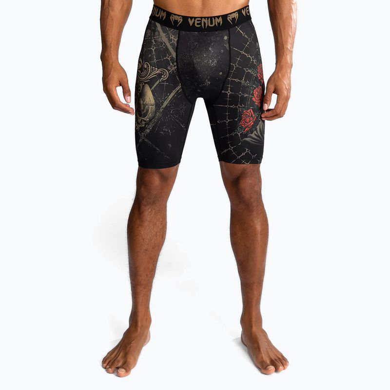 Men's training shorts Venum Santa Muerte 5.0 Men's Vale Tudo Training Shorts deep black/gold