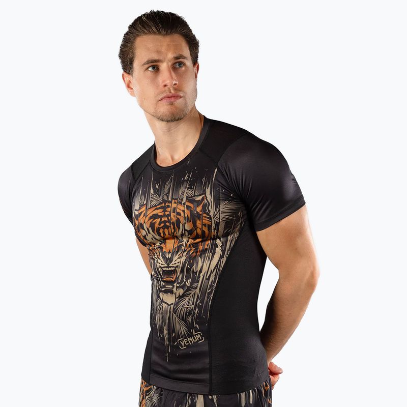 Venum Tiger Men's Short Sleeve Rashguard black/neon orange 3