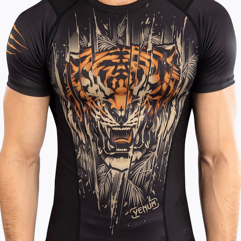 Venum Tiger Men's Short Sleeve Rashguard black/neon orange 5