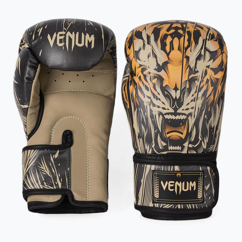 Venum Tiger Boxing Gloves black/neon orange 3