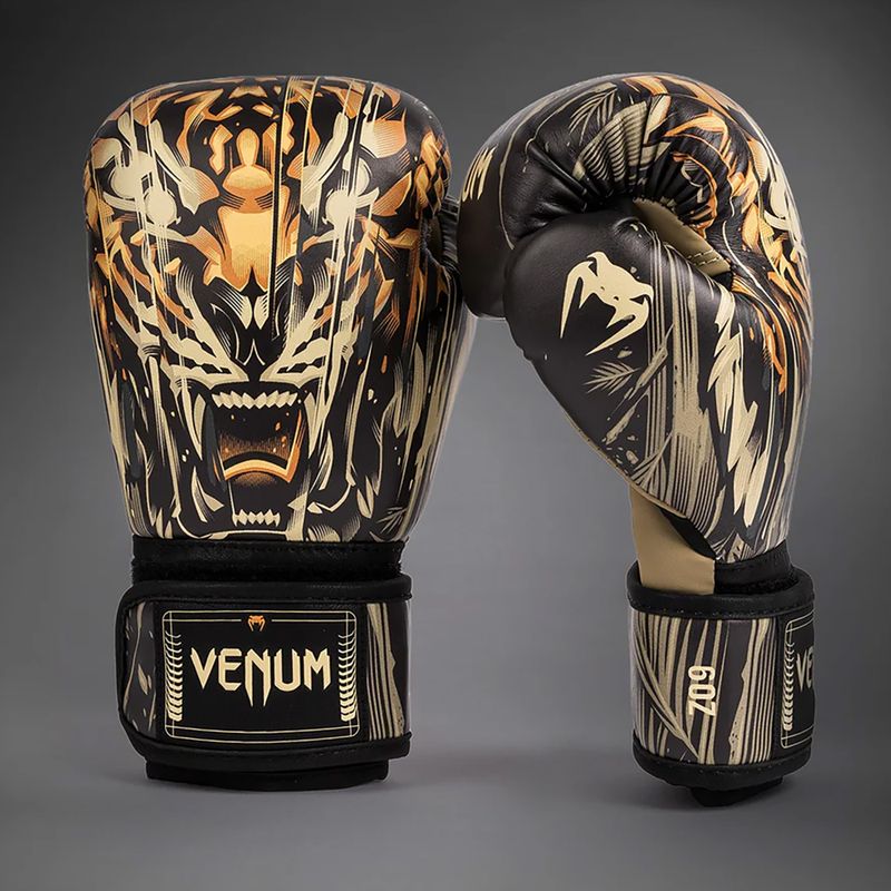 Venum Tiger Kids Boxing Gloves black/neon orange 2
