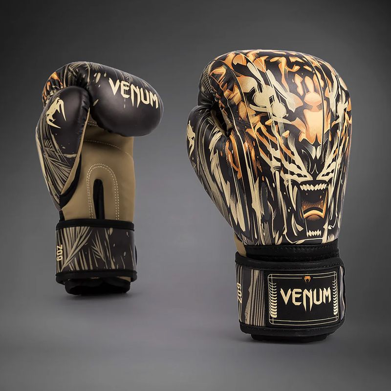 Venum Tiger Kids Boxing Gloves black/neon orange 3