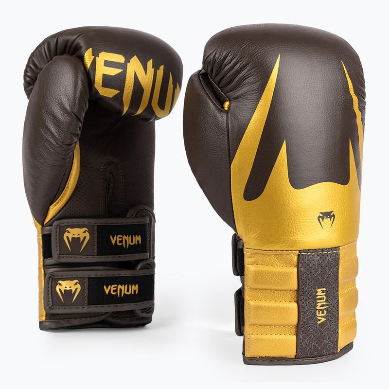 Venum Reverso Boxing Gloves chocolate/gold 3