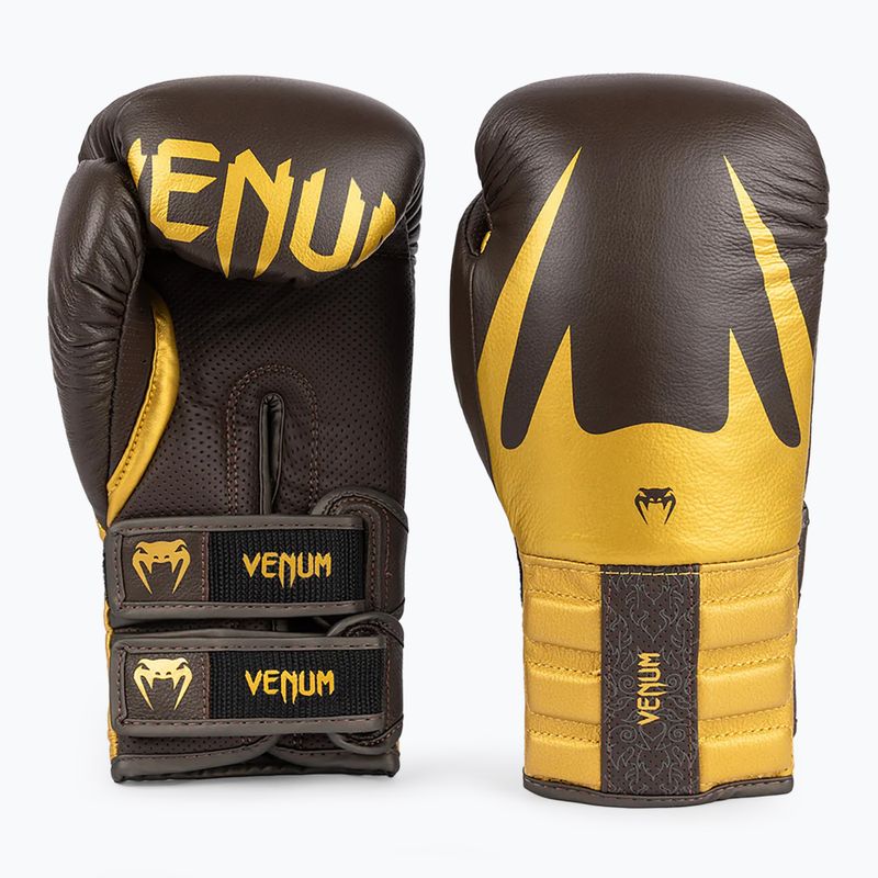 Venum Reverso Boxing Gloves chocolate/gold 4